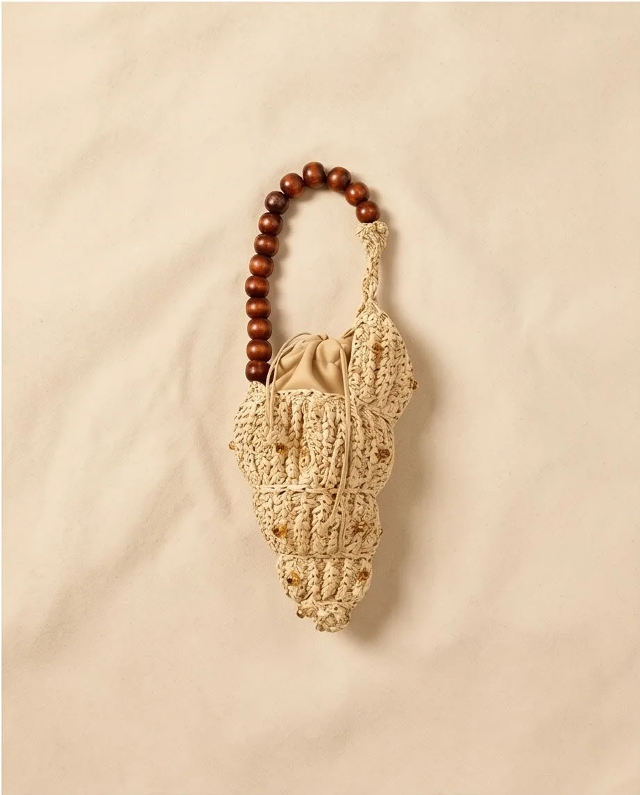 Coral, bolso artesanal de Mohama
